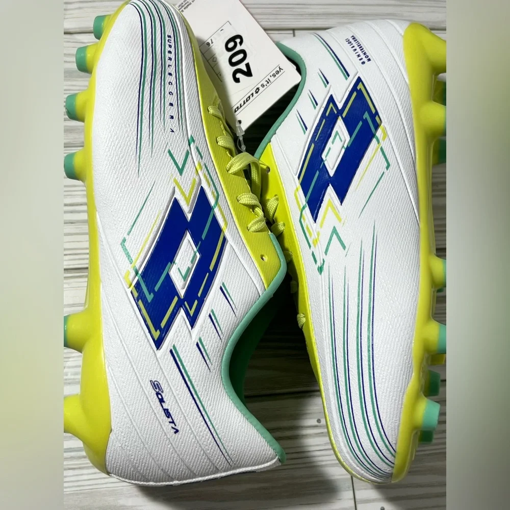 Lotto Solista 700 VIII FG Firm Ground kids‎ Soccer Cleat White yellow size 3